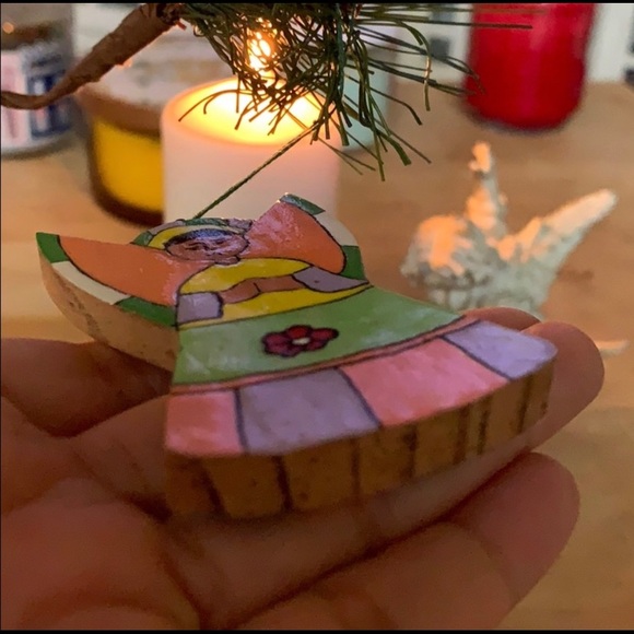 Vintage angel Christmas tree ornament holiday decoration used - Picture 3 of 8